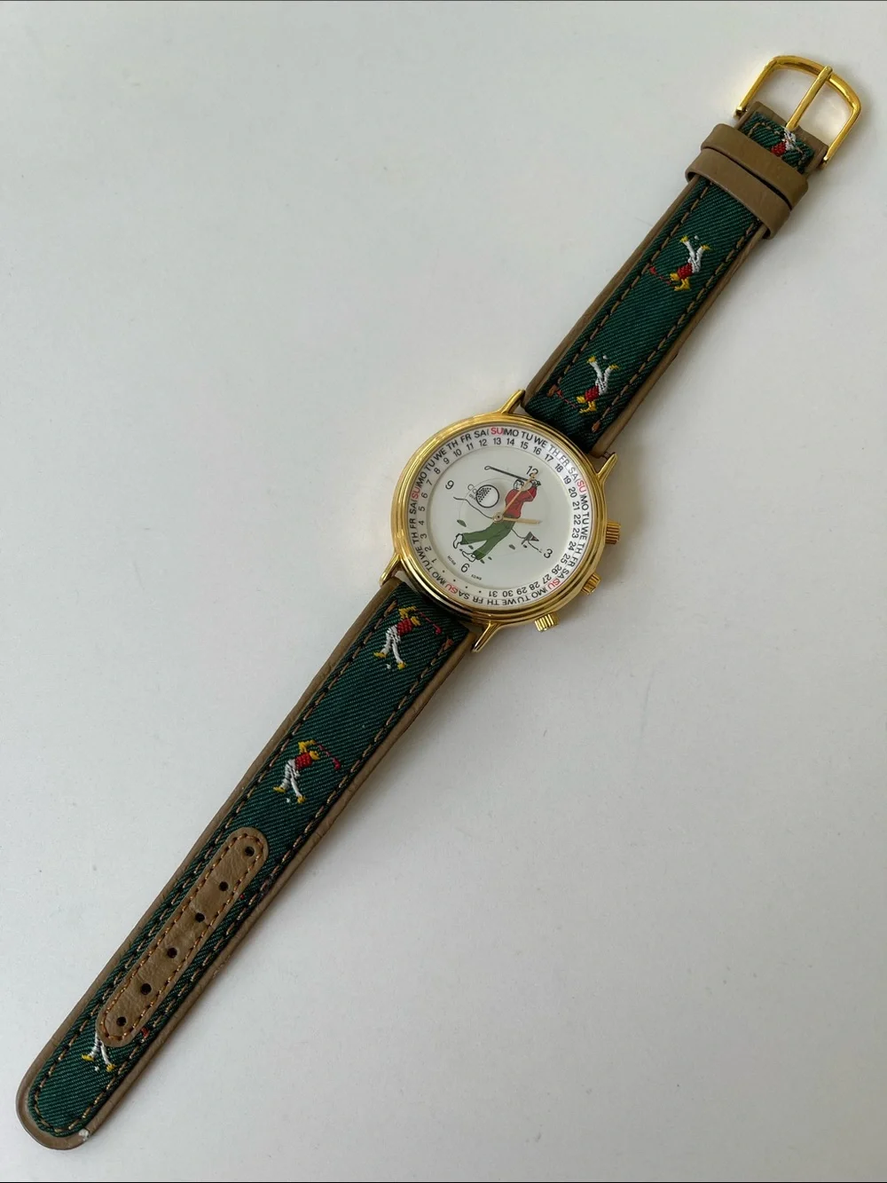 Vintage Golf Themed Quartz Watch